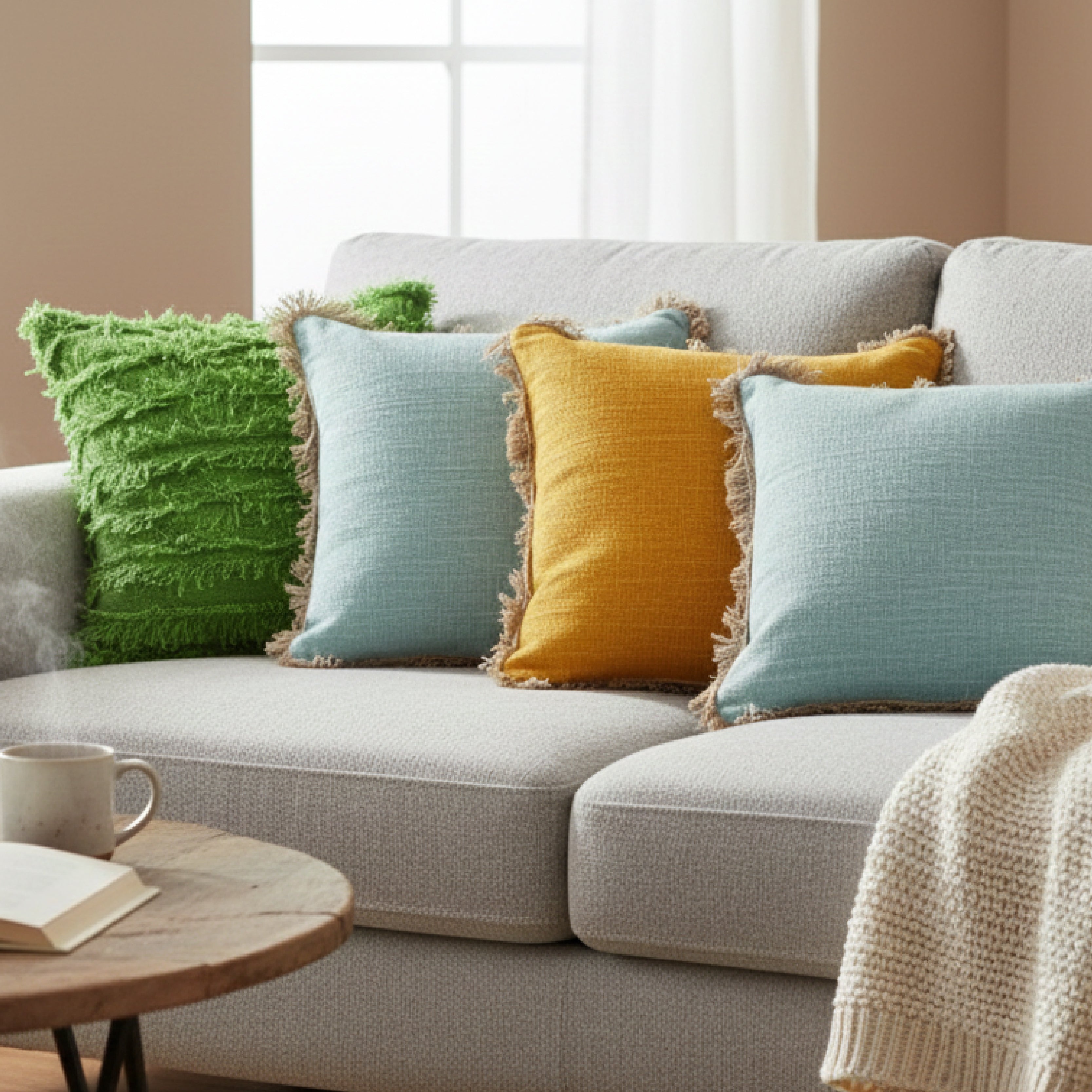 jute Cushion with fringing