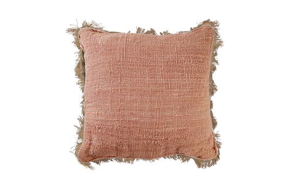Jute Cushion With Fringing