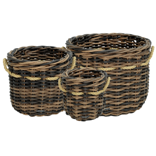 Pot Basket With Fiber Rope Set Of 3