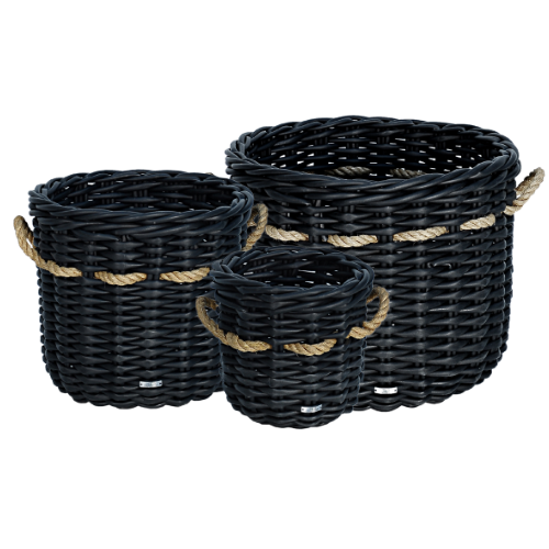 Pot Basket With Fiber Rope Set Of 3