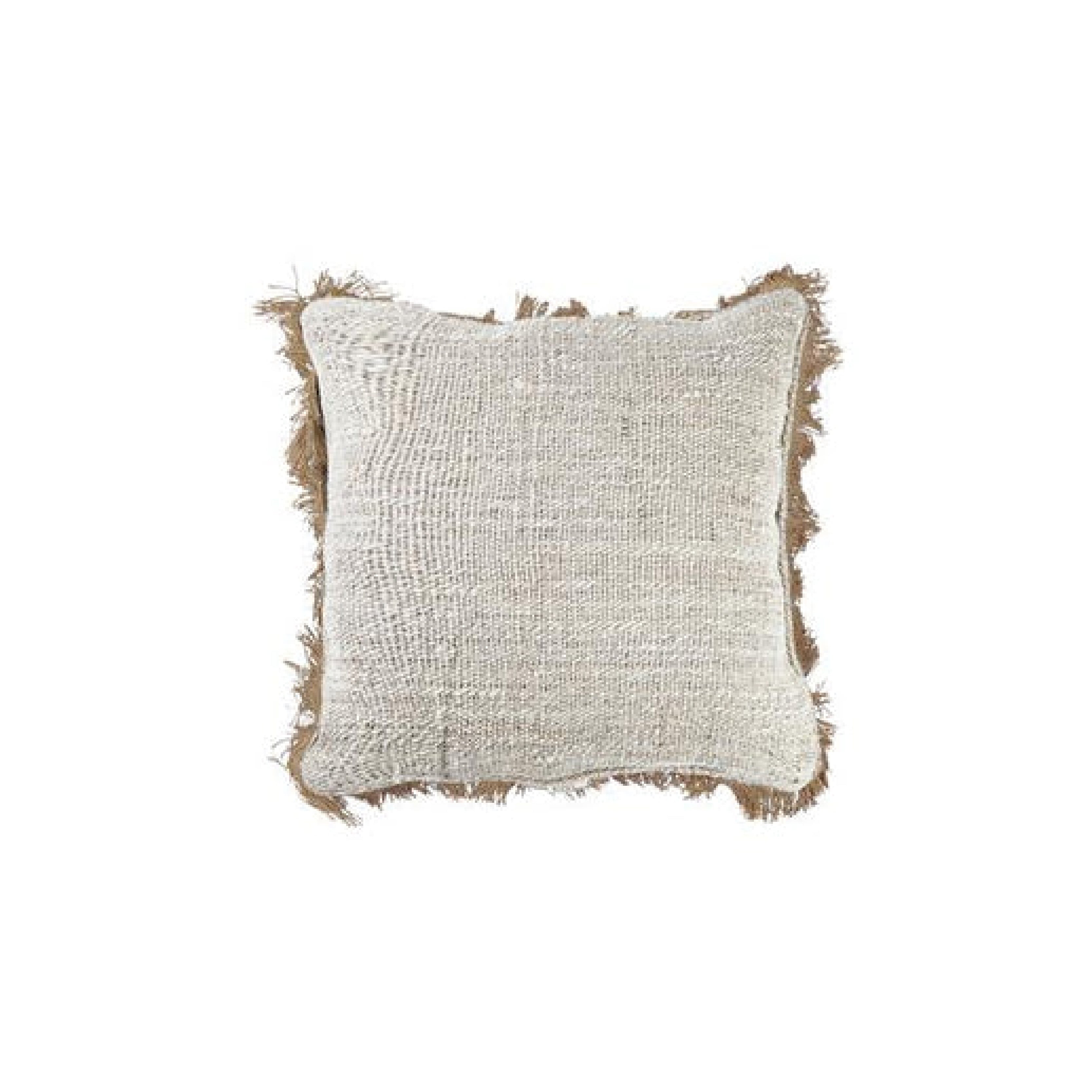 Jute Cushion With Fringing