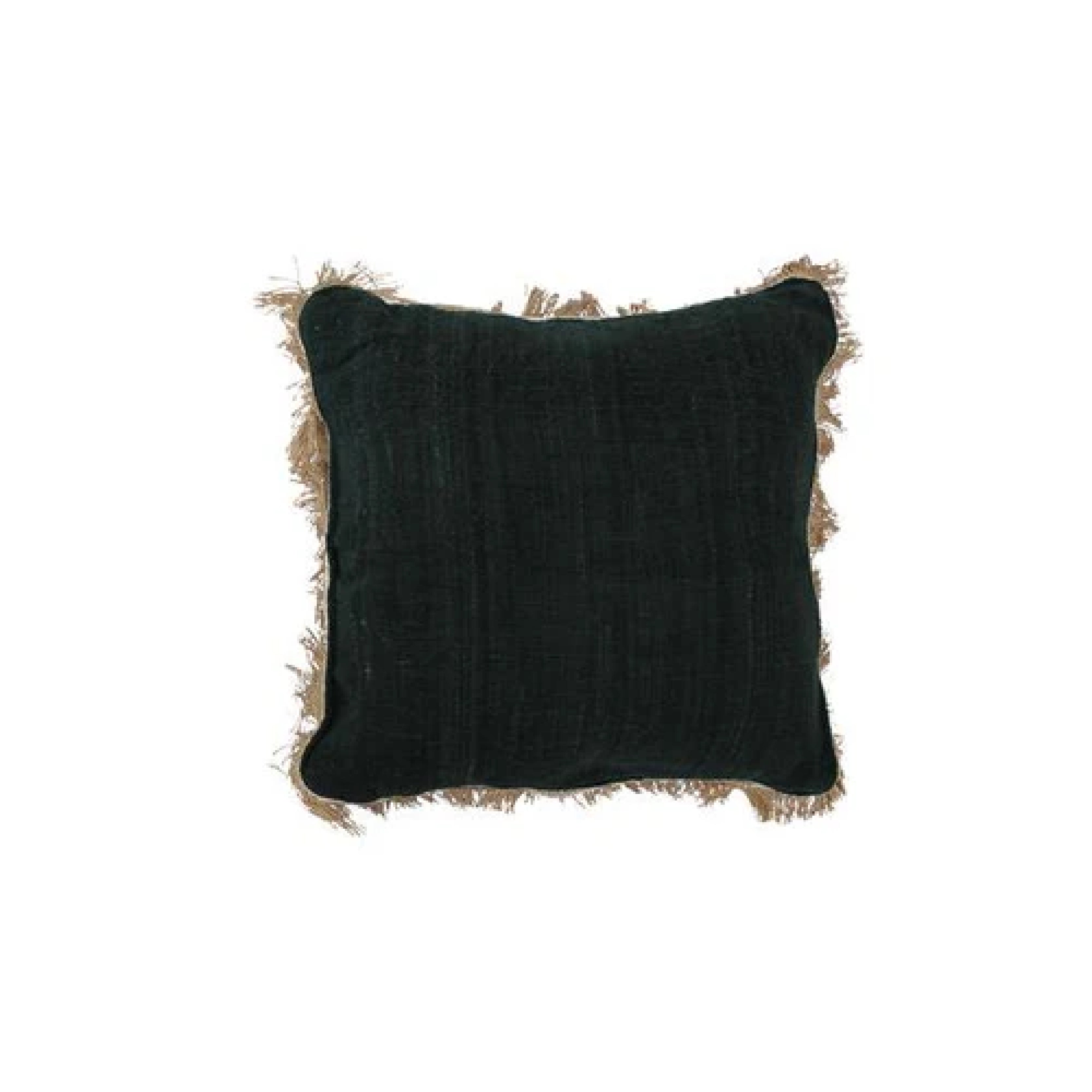 Jute Cushion With Fringing