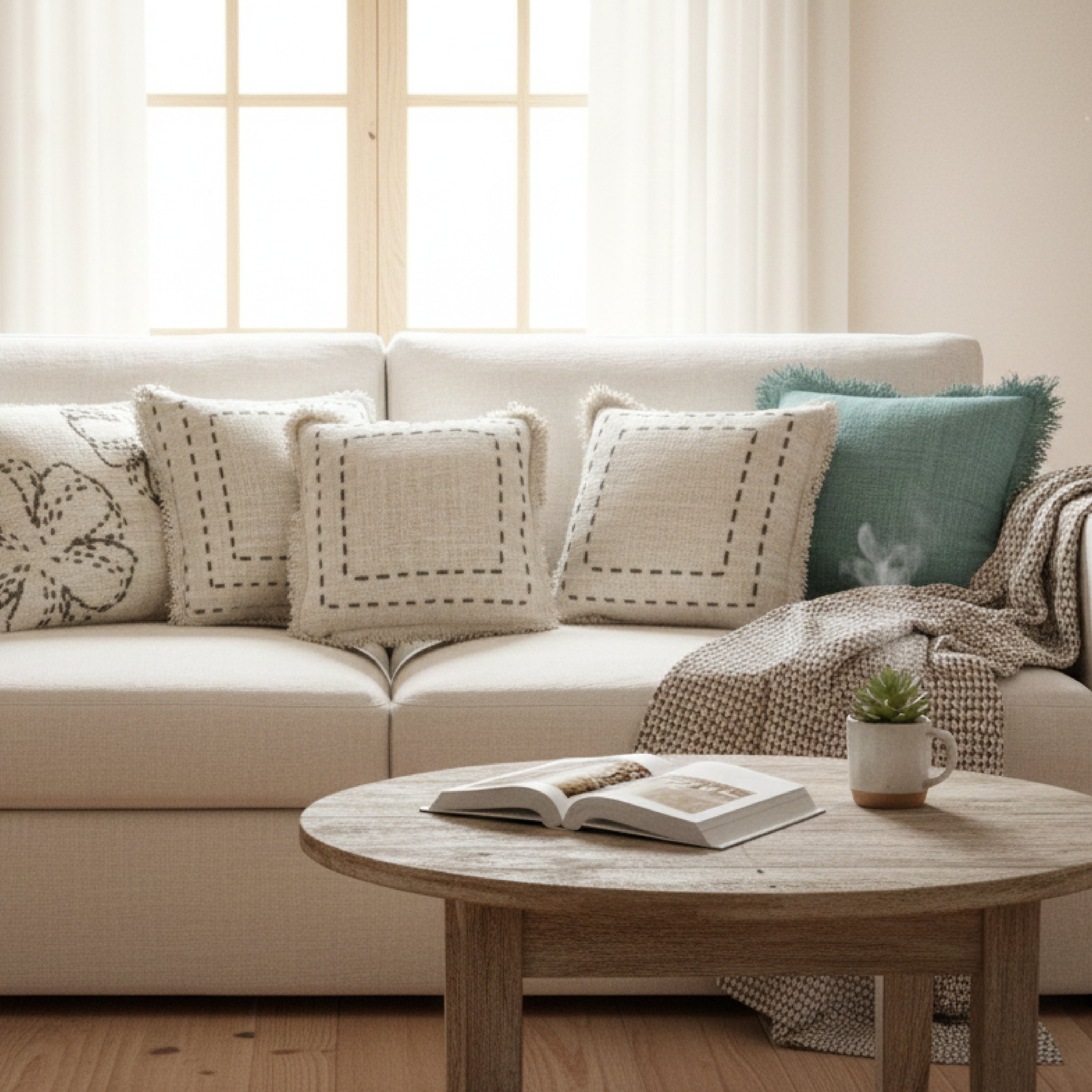rustic Cushion  With Fringing