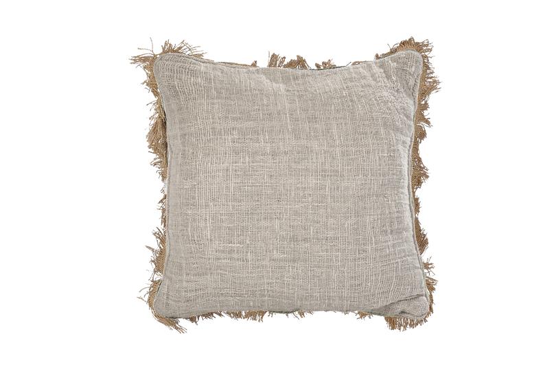 Jute Cushion With Fringing