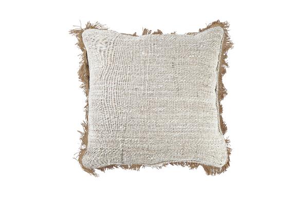 Jute Cushion With Fringing
