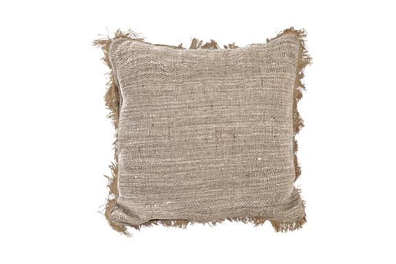 Jute Cushion With Fringing