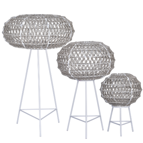 Macao Woven Standing Lamp 3-Set of 3