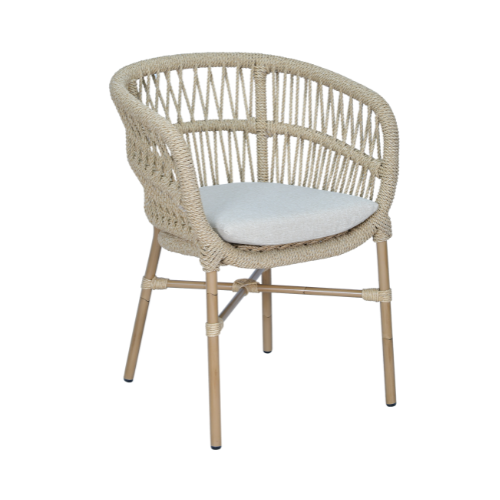 Ginevra Dining Armchair-Rafia Texture