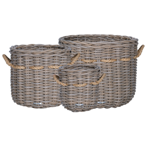 Pot Basket With Fiber Rope Set Of 3