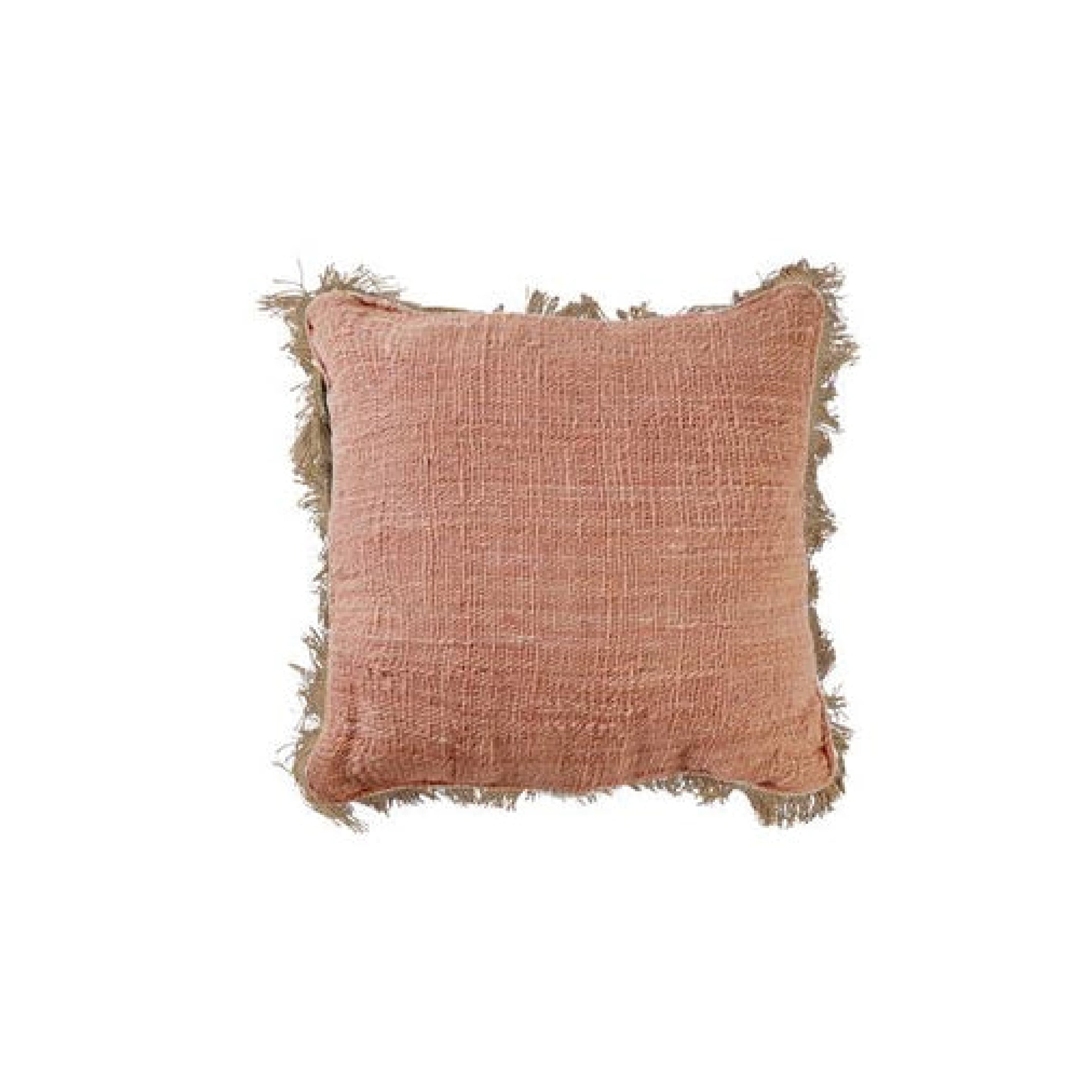 Jute Cushion With Fringing