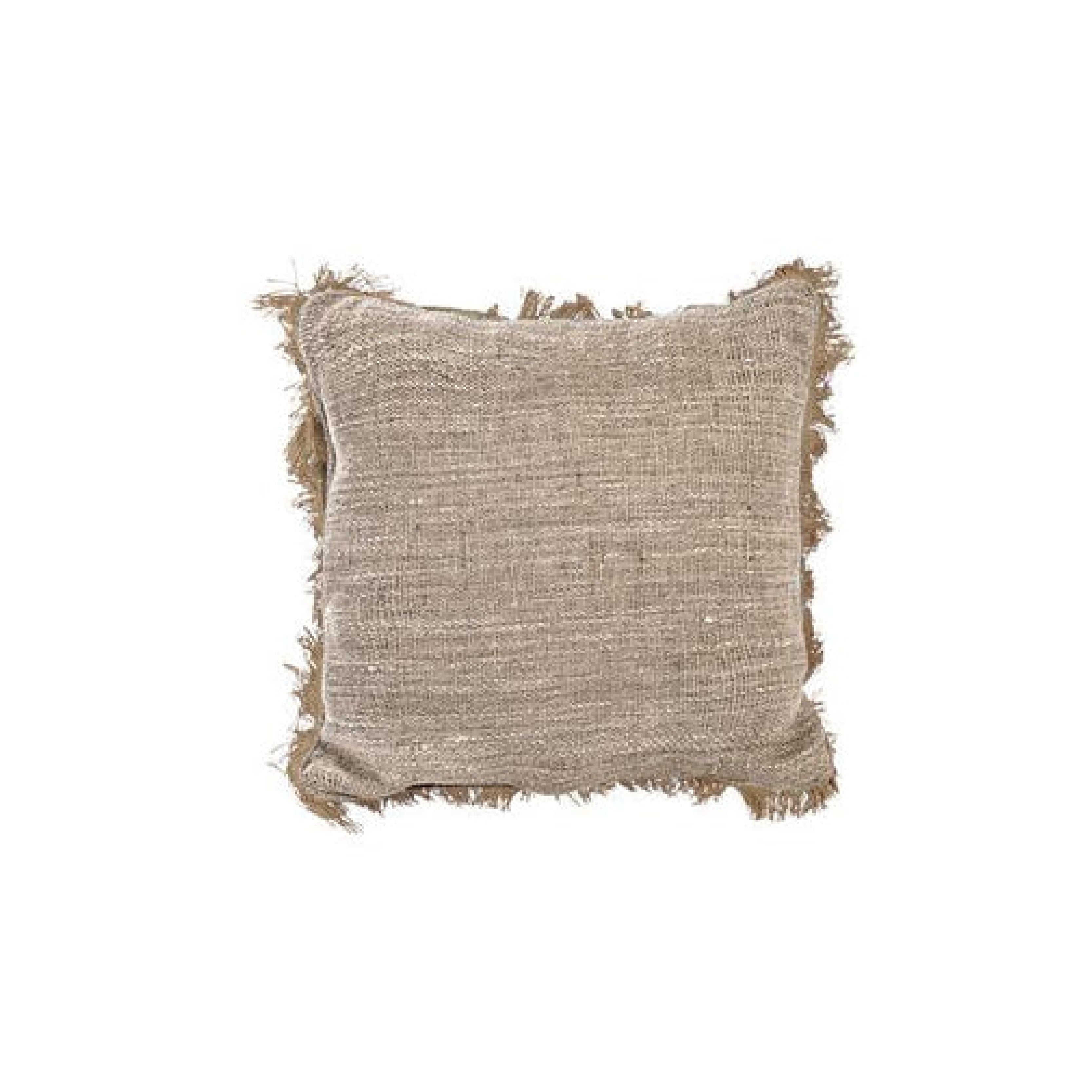 Jute Cushion With Fringing
