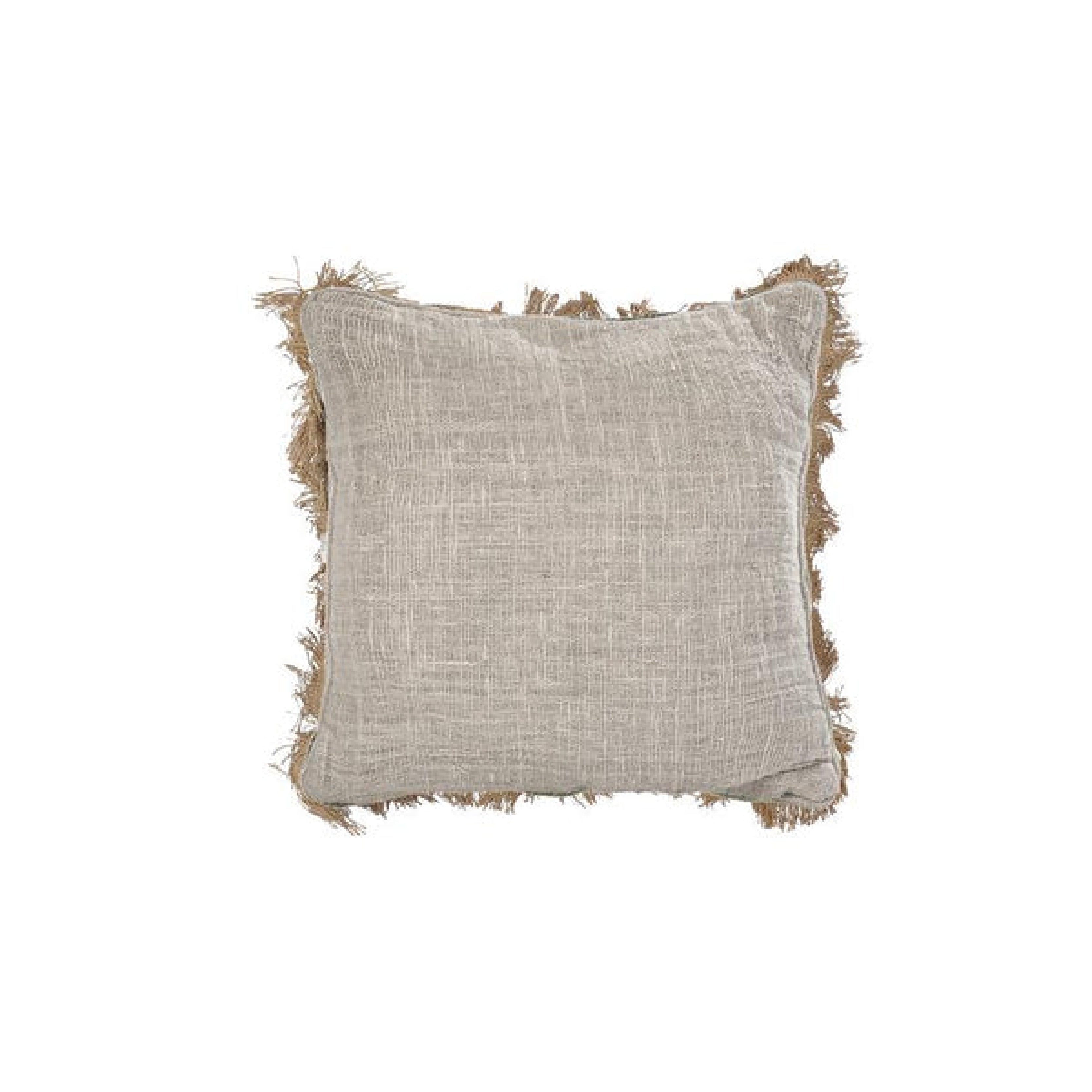 Jute Cushion With Fringing