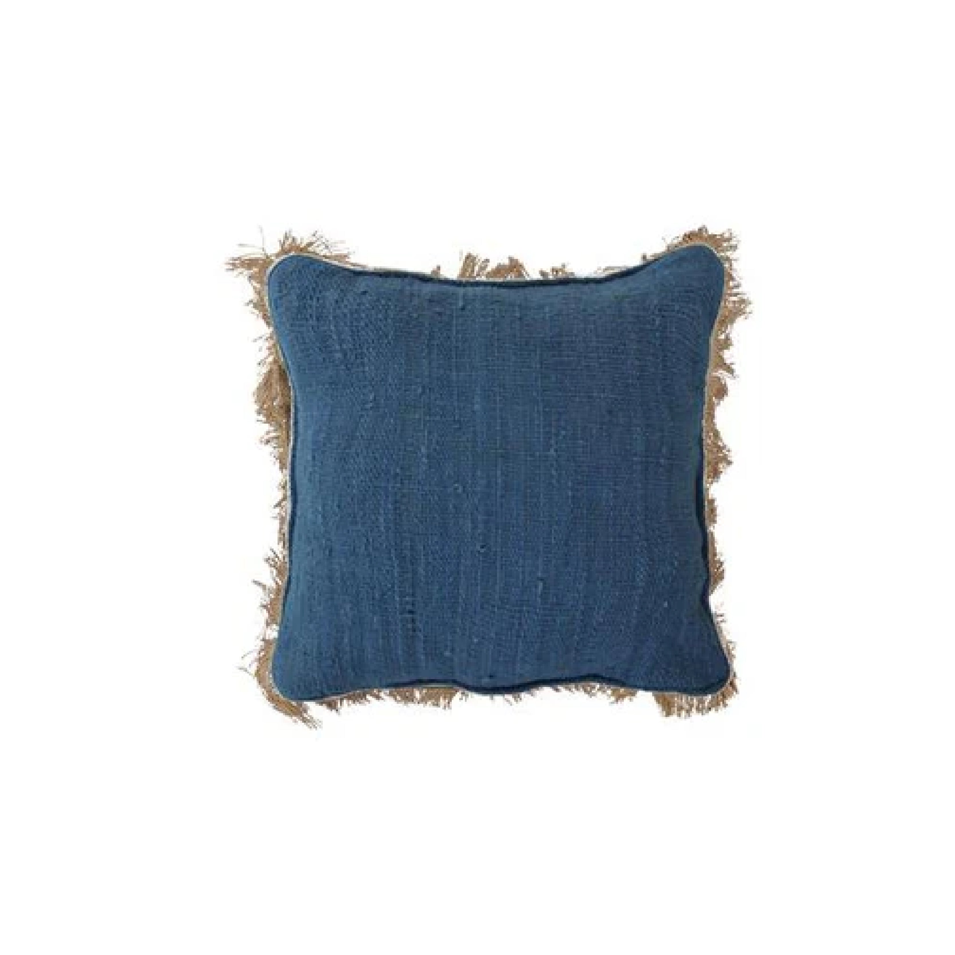 Jute Cushion With Fringing