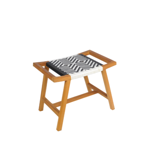Zoco A Stool Diamond Weaving Black & White