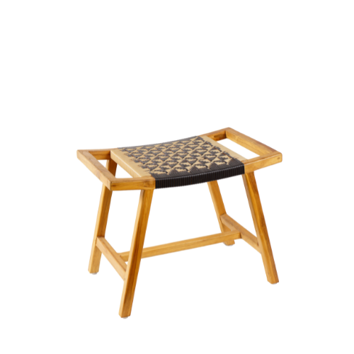 Zoco A Stool Batik Weaving Black & Natural